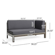 Benzara Juna Outdoor Corner Bench Set of 2, 58 Inch Modular Grey Acacia Wood
