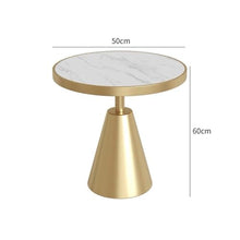 Modern Metal Side Table Round Marble for Sofa Side Corner Table Balcony Simple(Gris)