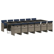 AMBERARD Patio Dining Set Set of 12 Gray and Navy Blue Furniture Set