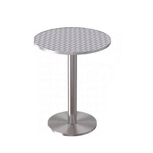 JOSOGO Stainless Steel Workbench Foldable Kitchen Work Table,Outdoor Dining Set, Silver Anodized Aluminum, Stackable Chairs, Weather-Resistant, for Garden, Patio, Balcony(C70CM)