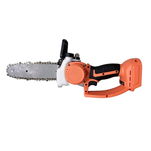 Chain Saw Chain Saw Mini Cordless Electric Protable Chainsaw Logging Saw with Brushless Motor for Tree Pruning and Garden (Orange) Chainsaw (Color : 2 Battery) (1 battery) (1 Battery)