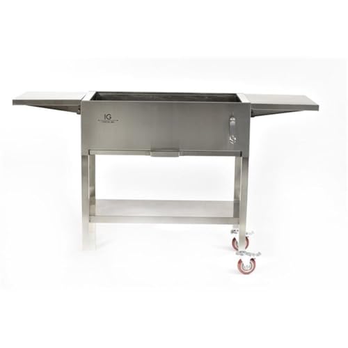 IG Charcoal BBQ IG693247 Stainless Steel Barbeque Grill Silver