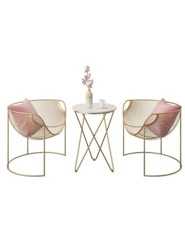 GLigeT Balcony Table and Chair Set Leisure Wrought Iron Balcony A Few Tables and Chairs Three-piece Contracted Modern Bistro Table Set (Color : Table*1 Chair*2)
