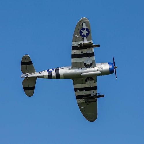 E-flite RC Airplane P-47 Razorback 1.2m BNF Basic Gray