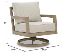 Signature Design by Ashley Hallow Creek Cottage Weather Resistant Outdoor Swivel Lounge with Cushion Light Brown Beige