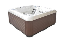 Luxuria Spas Sensation 4-Person 73-Jet Hot Tub with Double Lounge and Touch Screen Silver Marble/Mocha