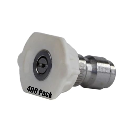 400 Pack of Erie Tools 4.0 Stainless Steel Orifice 40 Degree 1/4in. Quick Connect 4000 PSI High Pressure Washer Spray Nozzle Tips