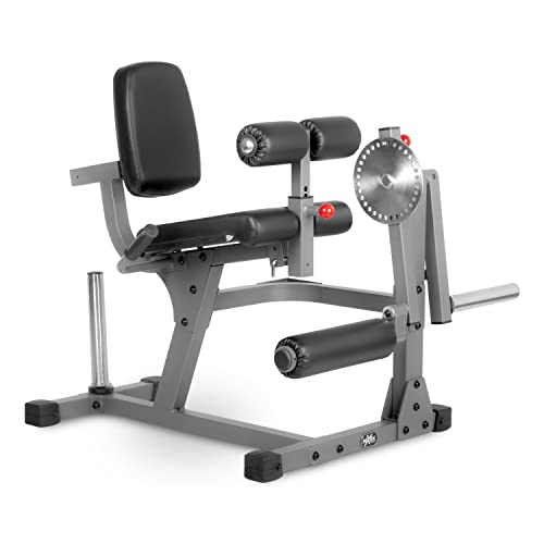 XMark Leg Exercise Machine with Rotary Leg Extension and Leg Curl Gray