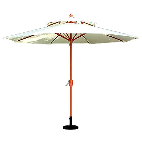 USZWBY 2.7M Wide Garden Parasol Umbrella with Crank,Double Top Umbrella Shades for Outdoors/Beach/Pool/Patio