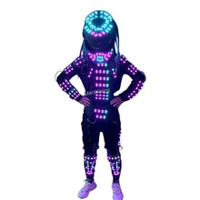 Earthradius LED Robot Suit Full Color Dance Costume Black Small