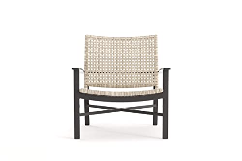 Winston Jasper Lounge Chair Textured Pewter Frame Finish/Beechwood Weave