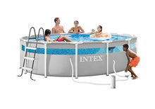 INTEX 26721MZ 14ft x 42in Prism Frame Clearview Premium Above Ground Pool Set: Includes 1000 GPH Krystal Clear Cartridge Filter Pump – 3357 Gallon Capacity – Age Grade 6+