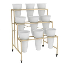 OJKJGYTF Plant Stand for Indoor and Outdoor Plants Flower Display Stand with Movable Cart Shelf Cut Flowers Container Shelf 3 Tier Plant Display Shelf Ladder for Flowers and Plants