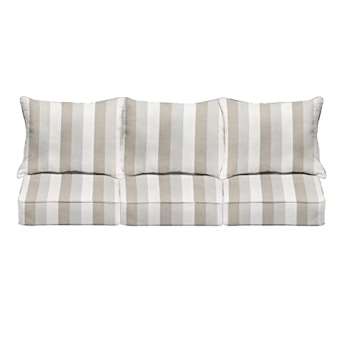 Sorra Home Outdoor/Indoor Deep Seating Sofa Pillow and Cushion, 30 x 27 x 5 in, Direction Linen