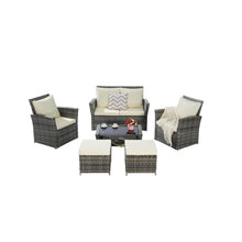 Patio Furniture Set with Small Outdoor Table, All-Weather Wicker, Breathable Polyester Cushions, Patio Bar Set w/ Sillas para Balcon, Sillas para Patio Exterior, Easy-to-Clean, Durable (Beige)