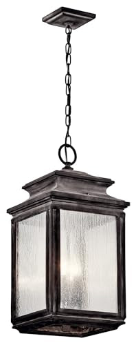 Kichler Wiscombe Park 4-Light Outdoor Pendant Light, Zinc