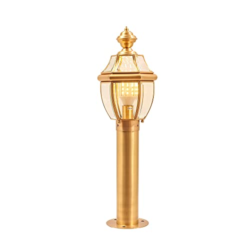 ZEELYDE Post Lights Outdoor,Outdoor IP42 Waterproof Floor Lamp Brass Glass Shade Lawn Light Villa Landscape Community Garden Garden Light Aisle Path Light Night Garden Light Lighting Fixtures