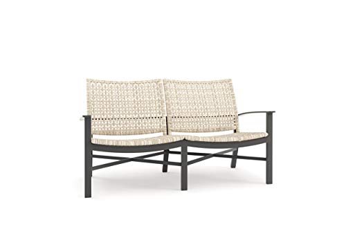 Winston Jasper Loveseat Textured Pewter Frame Beechwood Weave