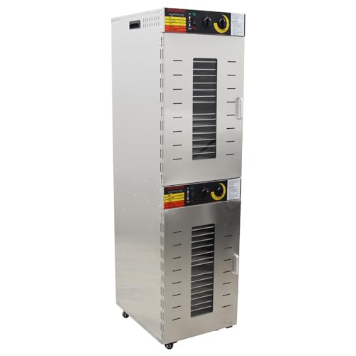 HayWHNKN Commercial Food Dehydrator Machine 40 Trays Stainless Steel Silver