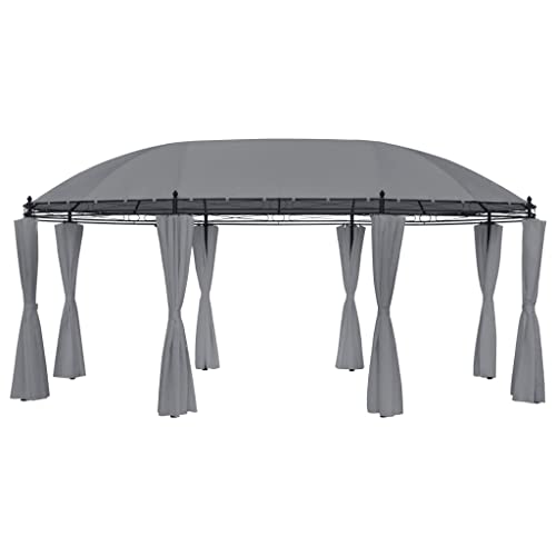 HGFDVCMR 17x11 Ft Outdoor Gazebo Canopy with Curtains Anthracite