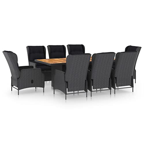 AMBERARD Outdoor Dining Set Dark Grey and Black Furniture Set