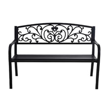 Vzhrvd Metal Benche, Park Bench, Patio Bench with Backrest and Armrests Metal Garden Bench for Park, Yard, Front Porch, Path, Lawn Decor