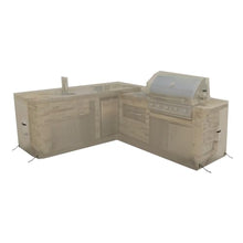 Covers & all Outdoor Kitchen Island Cover, Customize Left Right & Straight Shapes,12 Oz Waterproof UV & Weather Resistant Patio BBQ Grill Island protector with Handles Air Vents (Beige)