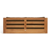 SAFAVIEH Couture Outdoor Collection Kauai Natural/Dark Brown Teak Solid Wood Patio Sofa