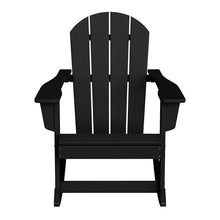 WestinTrends Malibu 3-Piece Set Outdoor/Patio Poly Adirondack Rocking Chairs with a Side Table (2 Seater), Black