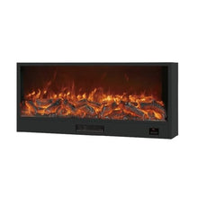 Atomized Fireplace Fireplaces Heater, Realistic Flame Recessed Fireplac for Home and Office Decor Black Household(Small)