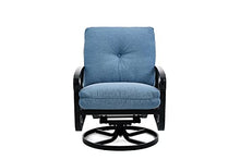 Winston Palazzo Cushion Swivel Rocker Lounge Chair Black Night/Spectrum Denim