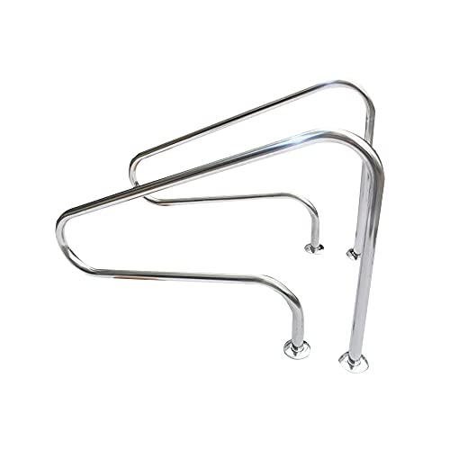 BSNANCA Swimming Pool railings of 304 Stainless Steel, Pool handrails, Pool Wall Handles, Suitable for Various Indoor and Outdoor Swimming Pools, Water Parks, etc. (Shown 125cm) (Shown 125cm)