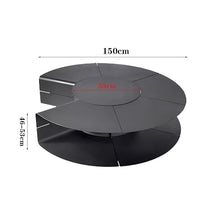 CAOJLjiaxiang-2012 Outdoor Fireplace, Round Wood Fire Pit with Storage, Modern Stainless Steel Wood Burning Firepit for Outside Backyard Patio Deck and Garden Decorative Fireplace(150cm)