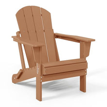 WestinTrends Malibu 4-Piece Set Outdoor Folding Poly Adirondack Chair, Teak
