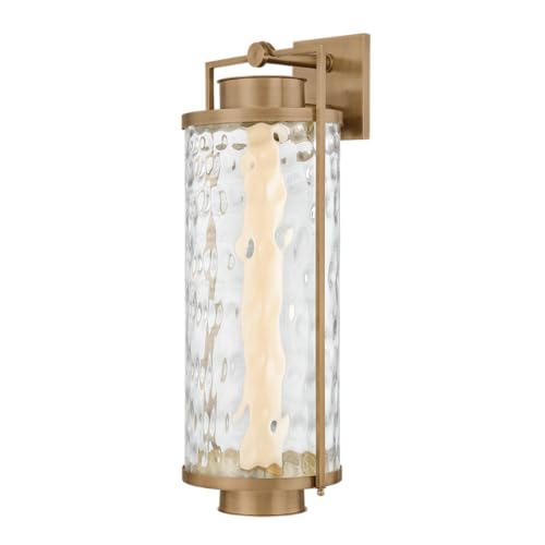 Troy Lighting Haddock 1-Light Wall Sconce | Modern Style | Patina Brass Finish | Glass Shade | Wet-Rated for Outdoor Use | 10.5" W x 28" H Profile | B4628-PBR