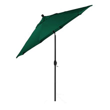 California Umbrella 12-Year-Non-Fading, 9Ft Premium Sunbrella Patio Umbrella, Hand-Crank, Button-Tilt, Black Frame, Forest Green Fabric