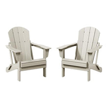 WestinTrends Malibu 2 Piece Set Outdoor Folding Poly Adirondack Chair, Sand