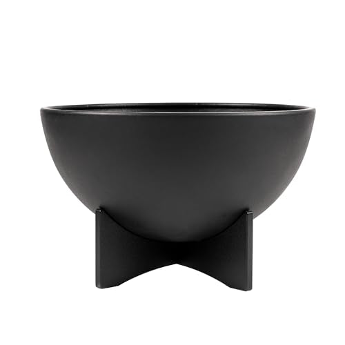 RTS Home Accents 36” Massive Outdoor Solerno Garden Planter, Made from 100% Recycled Material, Weather-Resistant, Black - Durable, Stylish Planter for Large Outdoor Gardens and Landscaping
