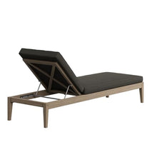 Modway Northlake Teak Outdoor Chaise Lounge Chair in Weathered Gray Flint – Adjustable Wood Poolside Recliner with All-Weather Cushion