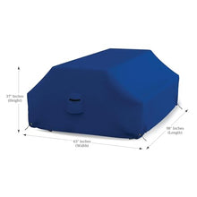 Covers & all Picnic Table Cover, 18 Oz Heavy Duty Waterproof UV & Weather Resistant Protector Outdoor Patio Bench Outside Furniture Cover with Air Vents & Drawstrings (98”L x 63”W x 37” H, Blue)