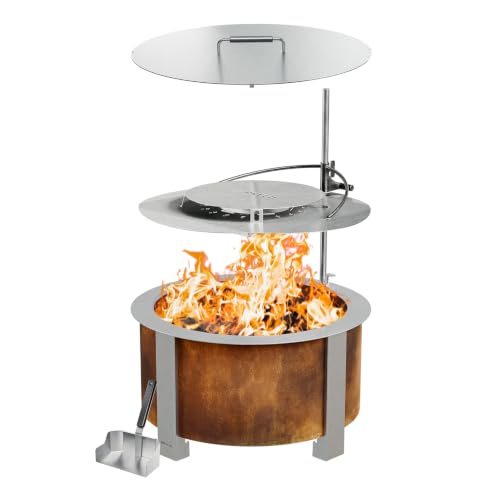 Breeo Smokeless Fire Pit Warmth Bundle - X Series 24 Corten, 27.5 in