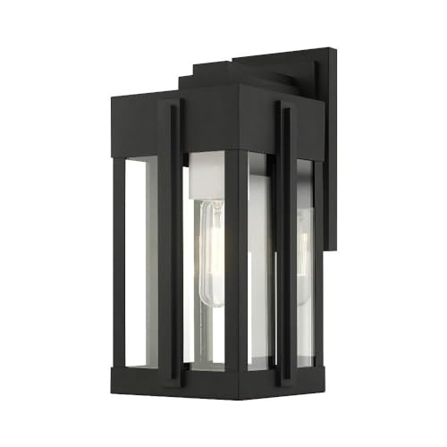 Bailey Street Home 1 Light Outdoor Wall Lantern Art Deco Black 6.5" x 13.25
