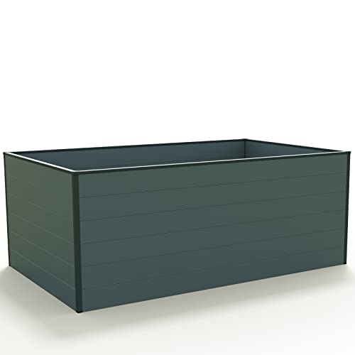 GFP Christina 2.5 ft Tall Raised Garden Bed, 3.9x6.4 ft, Anthracite Gray