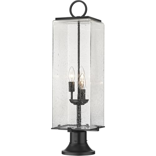 SANA 3 Light Outdoor PIER Mounted Fixture, Black and SEEDY