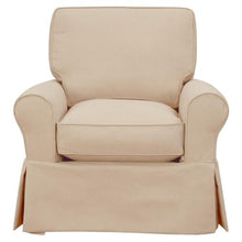 Sunset Trading Horizon Slipcovered Swivel Rocking Chair Tan