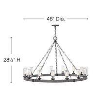 Hinkley Sawyer Collection 15-Light 4W LED Extra Large Outdoor Hanging Lantern Aged Zinc