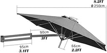 RWGOVLU Sun Parasol Umbrella Garden Outdoor Patio Balcony Round Wall Mounted Cantilever Parasol with Aluminium Frame, Telescopic Tilting Sunshade Umbrella