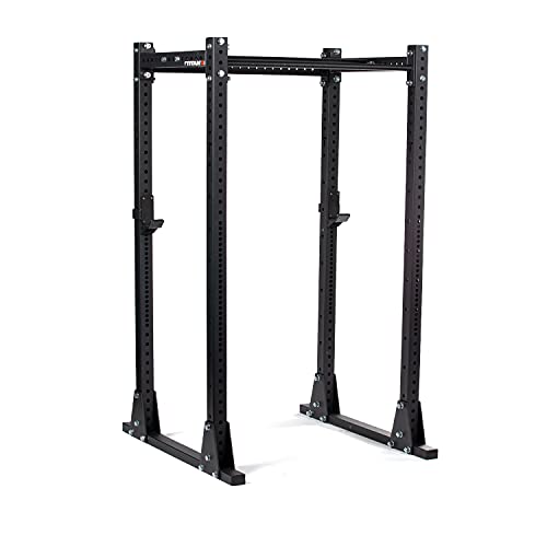 Titan Fitness Flat Foot Power Rack X-3 Series 82-in. H 30-in. D with 4 Weight Plate Holders Black