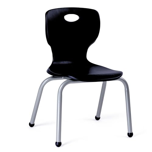 Schooled Adjustable School Chair and Table Set Black Chair Gray Edged Table
