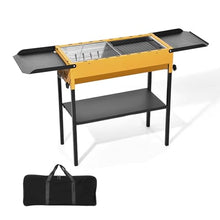 Foldable Portable Charcoal Grill with Adjustable Height & Side Table - Perfect for Camping, Gardens, Beach Parties & Picnics - Compact BBQ Grill for Outdoor Cooking